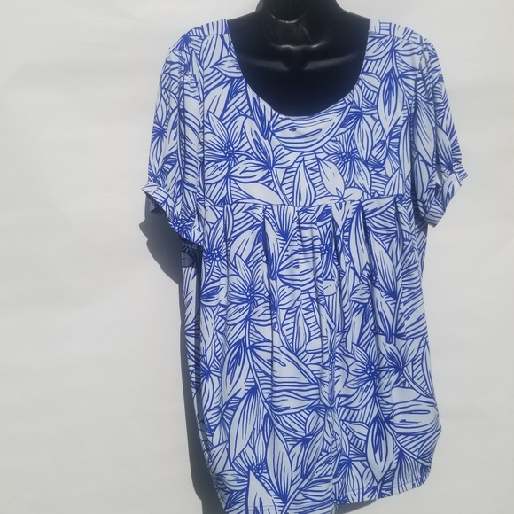 Rafaella Woman| Abstract Floral Square Neck Top - Picture 2 of 2